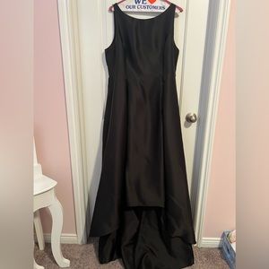 Hi-low black evening dress with pockets